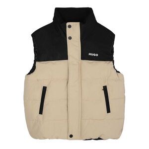 Hugo Childrens/Kids Padded Reversible Regular Sleeveless Vest / Beige/Black
